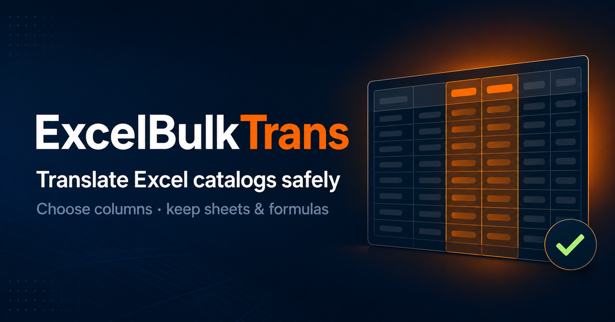 Sample of Excel translation that leaves unselected columns unchanged