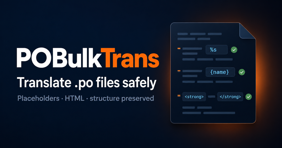 Sample of PO file translation that keeps placeholders intact